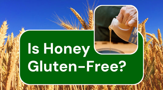 A banner asking the question: "Is Honey Gluten-Free?"
