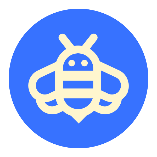 The Sperry Honey logo... featuring a a yellow bee icon in the middle of a blue circle.